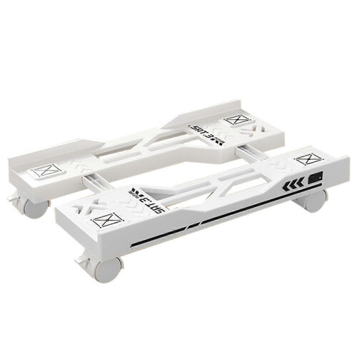 Adjustable Computer Host Bracket Mobile PC Holder Cart Computer Tower Stand White