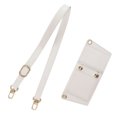 Unique Crossbody Beverage Sleeve Adjustable Length Strap-White
