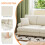 (Beige) Chenille sofa 241 cm suitable for living room 3