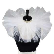 Stylish Pleated Mesh Detachable Collar Perfect For-White