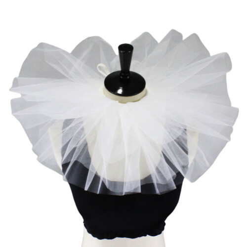 Stylish Pleated Mesh Detachable Collar Perfect For-White