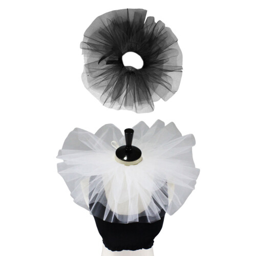 Stylish Pleated Mesh Detachable Collar Perfect For-White 2