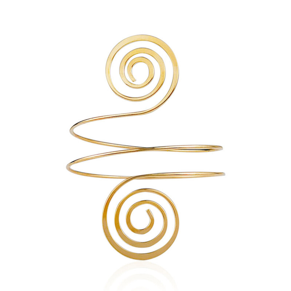 Upper Arm Bracelet Spiral Shape Armband Cuff Simple Armlet-Gold