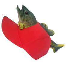 3D Fish Baseball Hat for Theme Party Cartoon Cotton-red adult