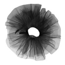 Elegant Mesh Faux Collar Pleated Layered Neckpiece-Black