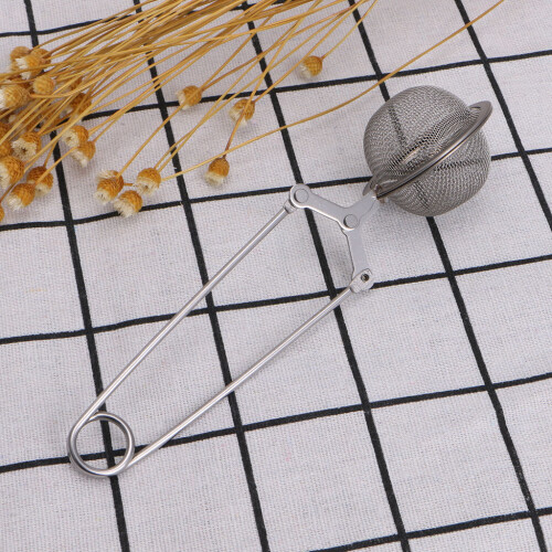 Mesh Strainer Snap Ball Loose Leaf Tea Infuser Stainless-Silver 2