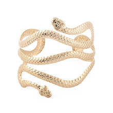 Punk Alloy Upper Arm Open Ended Cuff Bracelet & Bangle-Gold