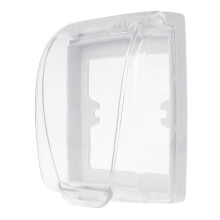 Clear Outlet Protective Box Lockable Bubble Cover-White