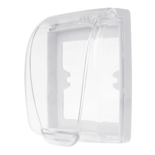 Clear Outlet Protective Box Lockable Bubble Cover-White