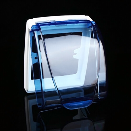 Clear Outlet Protective Box Lockable Bubble Cover-White 2
