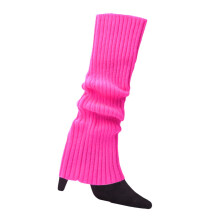 Womens Fashion Leg Warmers Adult Junior 80s Ribbed-Rose Red