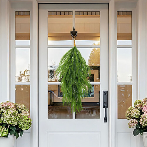 Artificial Pine Needle Garland Hanging Greenery Wreath-2 pcs 1