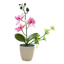 Weather Resistant Artificial Potted Orchids For-Stripe pink