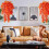Realistic Fall Color Artificial Vine Durable Weather-Autumn Red 5