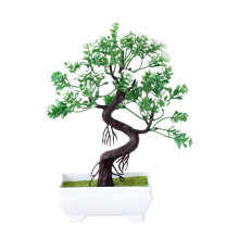 No Care Needed Faux Plant Nightstand Ornament for Office-White