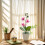 Artificial Orchids Plant For Dining Table Office Desk-White 7