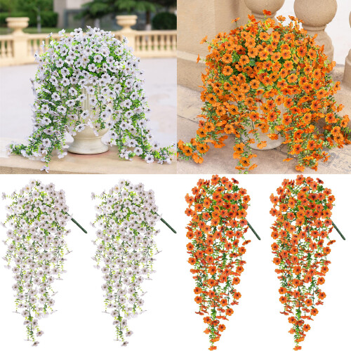 2Pcs Artificial Hanging Flower Plant Artificial Hanging-Yellow 1