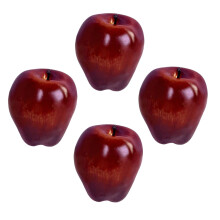 Set mit 4 realistischen roten Apfelmodellen, künstlichen