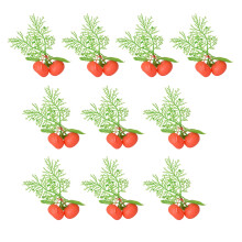 10 Stück künstliches orangefarbenes Modell mit Blatt,-S