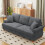 (Grey) Chenille sofa 241 cm suitable for living room 1