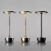 (Gold) USB Rechargeable Dimmable Waterproof Metal Table Lamp for Indoor & Outdoor Use in Europe