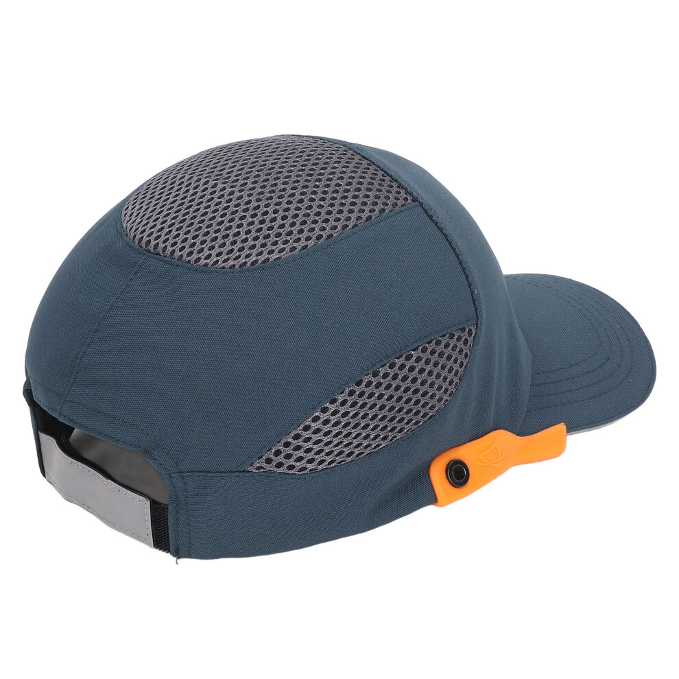 Bump Hat Baseball Hardhat Peaked Breathable Protective Adjustable Blue With Orange Edge 5041356549145