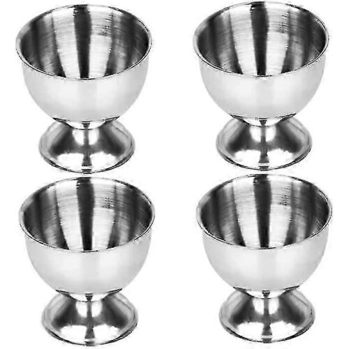 Egg Cup Holder, Egg Tray for Hard and Soft Boiled Eggs, Kitchen Utensil (2 Sets, Silver)