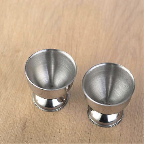 Egg Cup Holder, Egg Tray for Hard and Soft Boiled Eggs, Kitchen Utensil (2 Sets, Silver) 2