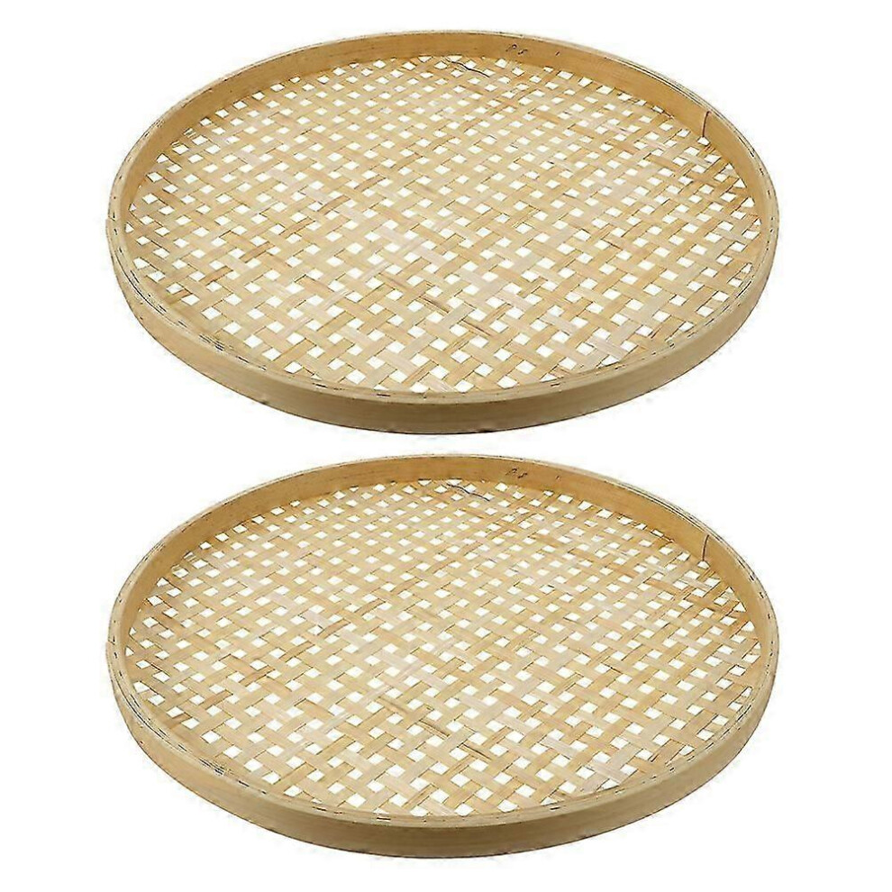 Set of 2 woven bamboo colanders, bamboo colanders for home