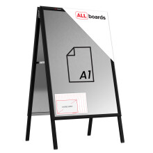 A1 Double-Sided Snap Frame Advertisement Stand with Black Aluminium Frame
