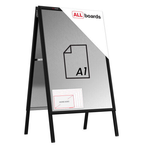 A1 Double-Sided Snap Frame Advertisement Stand with Black Aluminium Frame