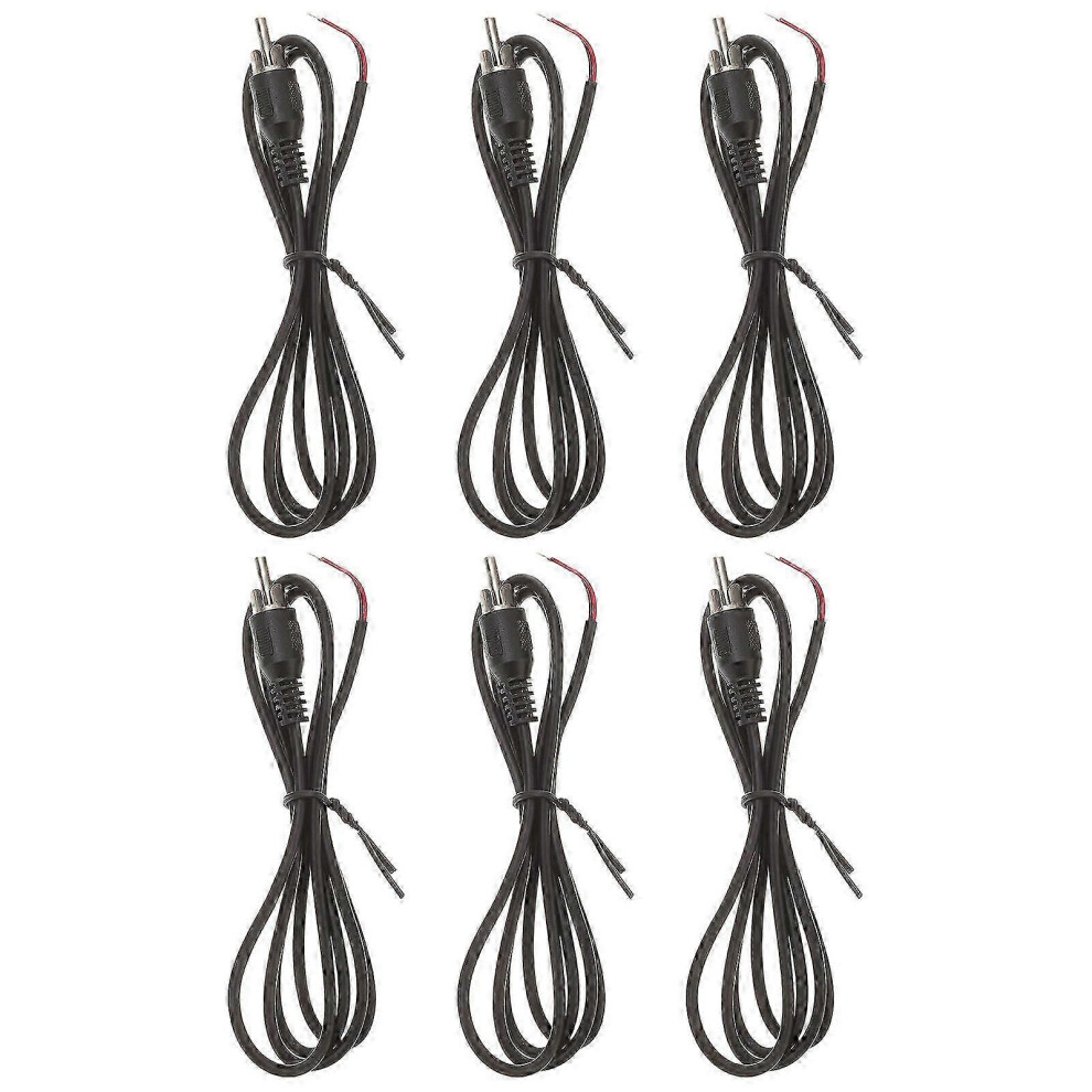 Set of 6 RCA male to bare wire adapters