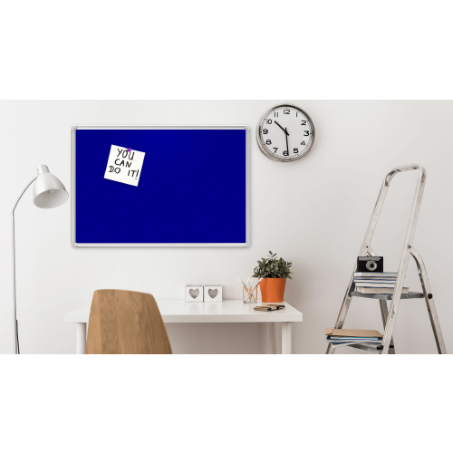 Felt notice board aluminium frame 150x100 cm BLUE 2