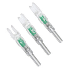 3 Stück beleuchtete Bogenpfeilenden 6,2 mm mit automatischem Schalter, grün, für Nachtjagd