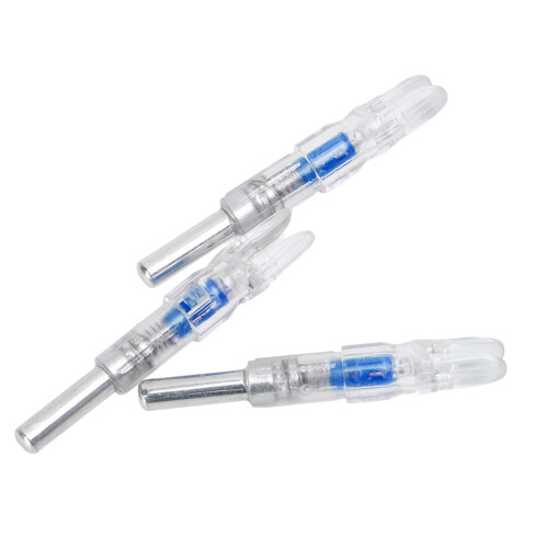 3PCS Lighted Archery Nocks Plastic Automatic with Switch 6.2mm Inner Blue
