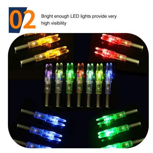 3PCS Lighted Archery Nocks Plastic Automatic with Switch 6.2mm Inner Blue 2