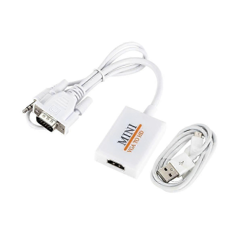 Vga To Hdtv Full Hd 1080P Converter Adapter Cable With Audio Output, Vga Hd Adapter For Laptop To 7302475099132