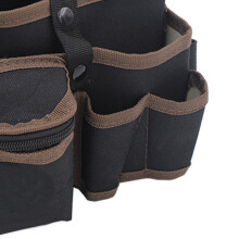 Multifunktionale Oxford-Tuch-Werkzeug-Gürttasche mit mehreren Taschen, Schwarz/Braun