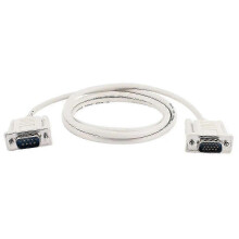 RS232 DB9 9-pin male to VGA 15-pin male video adapter cable, 14 m, light gray