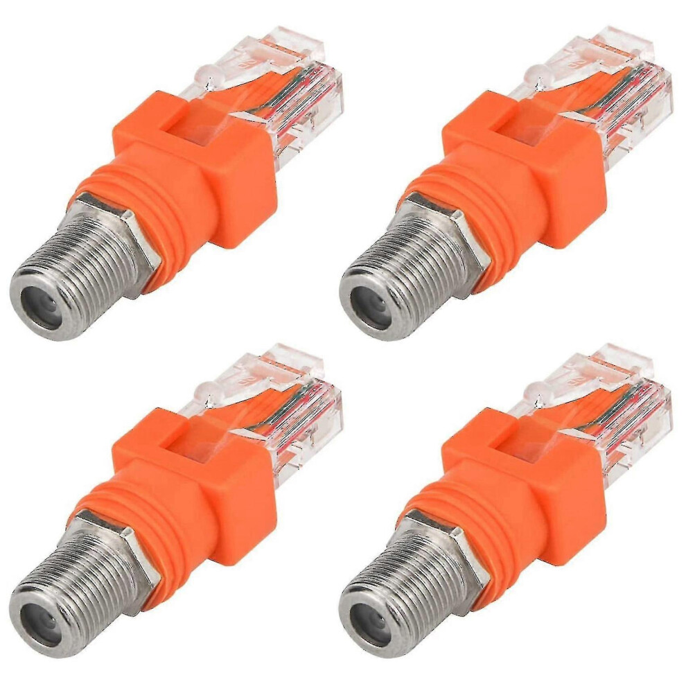 Coaxial to Ethernet Adapter, 4-Pack, RF Female to RJ45 Male Coaxial Converter for Line Tester-image-OPC-PMHB89K-NEW