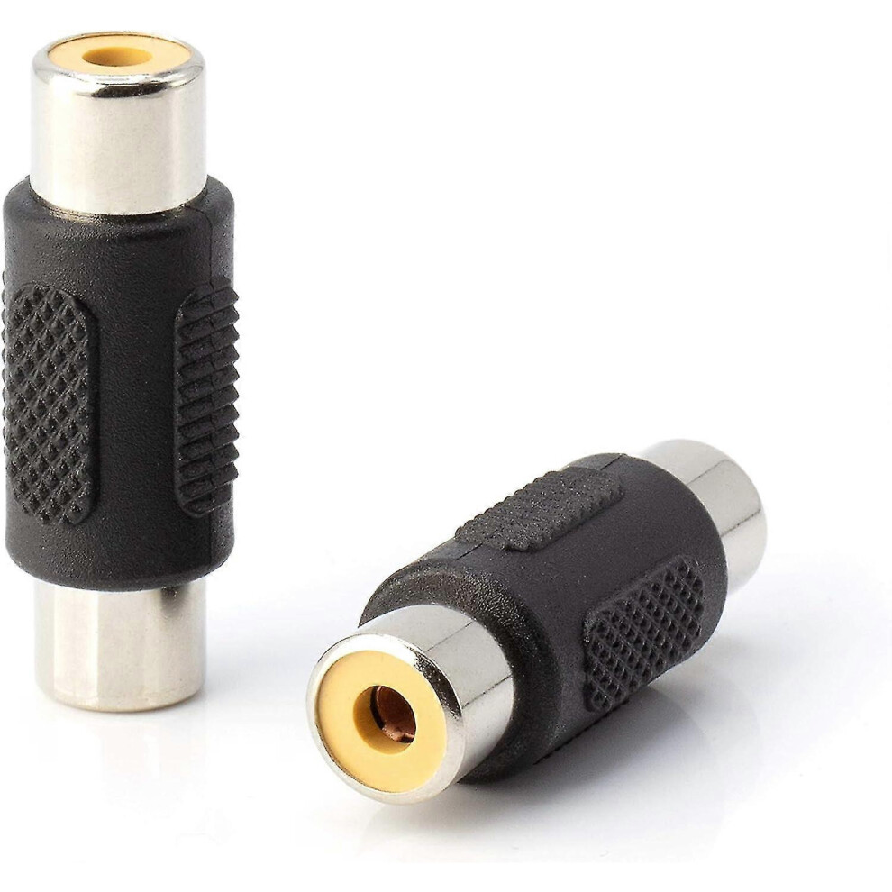RCA adapters, female-to-female couplers, extension cables, cartridges - RCA audio/video connectors for audio, video, subwoofers, phono - Pack of 4