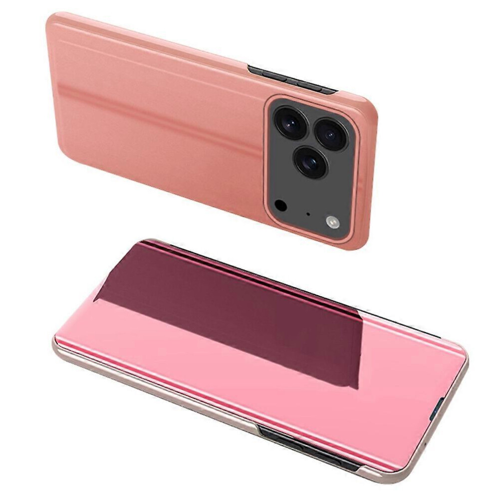 For Iphone 17 Pro Case View Window Stand Leather Flip Phone Cover - Rose Gold 6935165371242