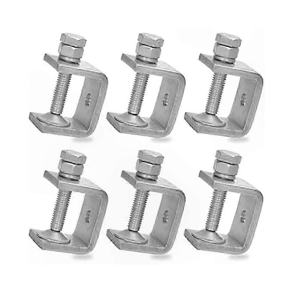 6-Pack 1" Stainless Steel Mini C-Clamps For Woodworking And Metal Projects, Heavy Duty U-Clamp Set 6935159266424