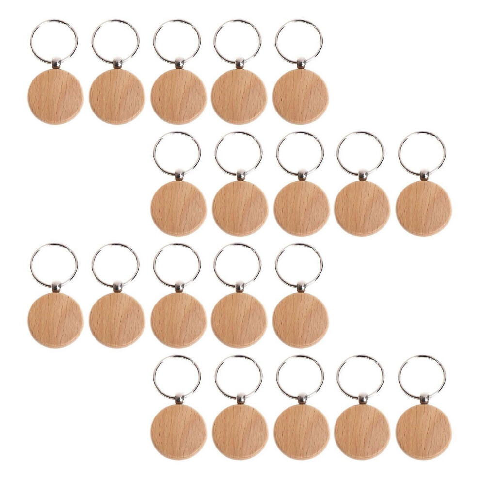 20 Pcs Blank Wooden Keychain Personalized Round Engraving Key Diy Wood Keychains Key Tags Can Engrave Diy Gifts 6935159266417