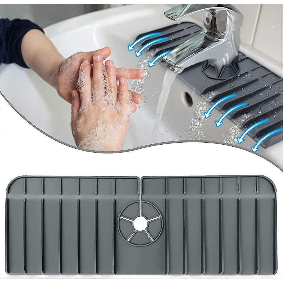 Splash Guard For Kitchen Sink, Silicone Faucet Guard Mat Drain Drying Pad, Sink Faucet Splash Catcher 6935159265687
