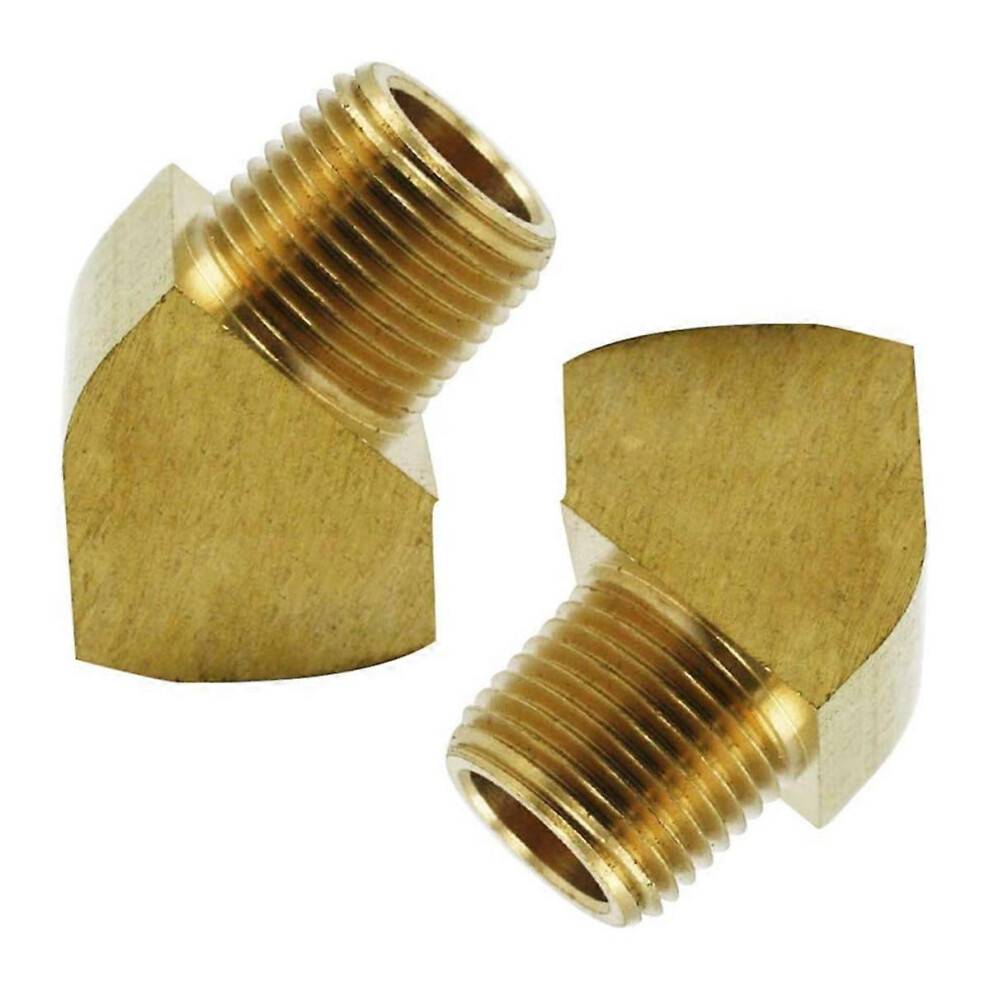 45 Brass Street Elbow 1/8 Inch Npt Male-Female 2-Pack 6935159265571