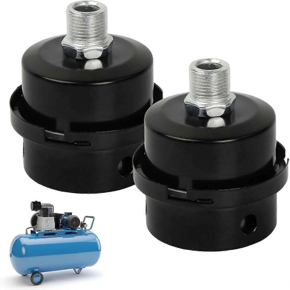 2 Pieces Air Compressor Filter Muffler, 3/8" 16Mm Black Metal Air Compressor Filter, Air Compressor Silencer For Air Compressor Inlet Parts -Hk908 6935159264956