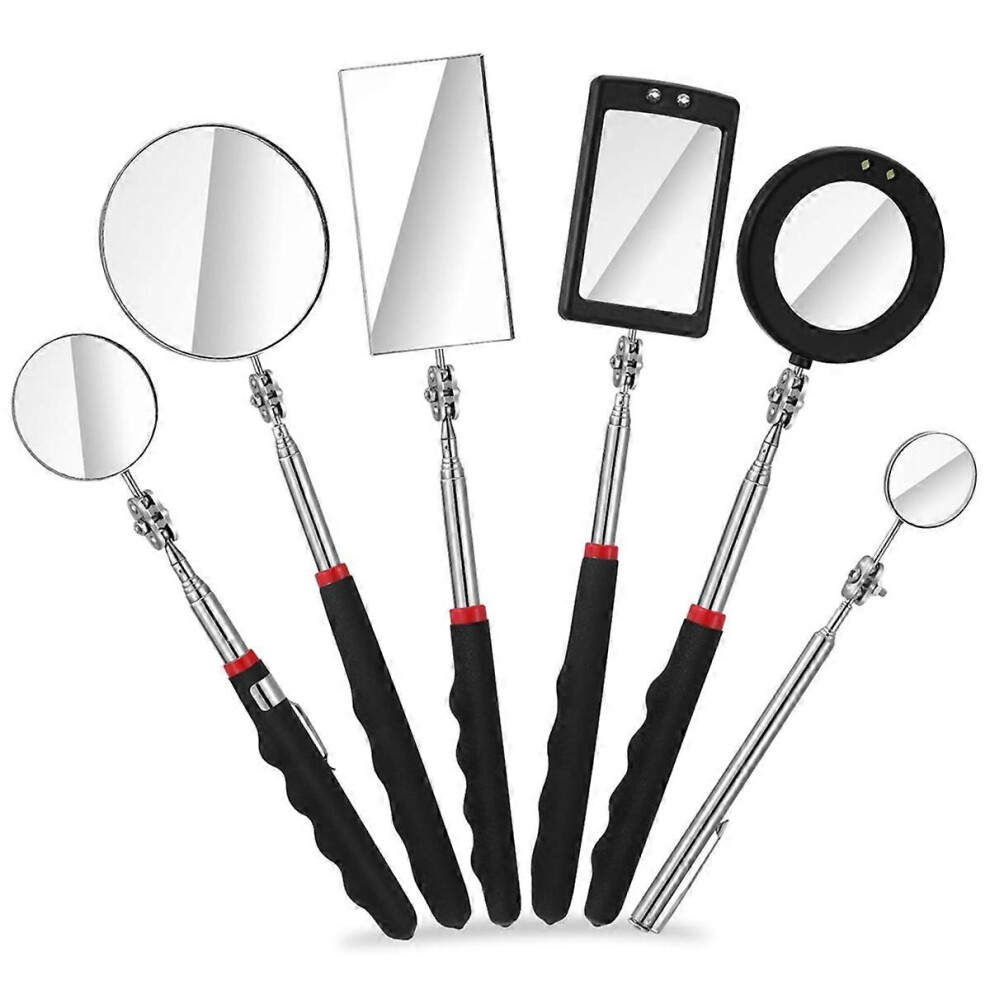 6Pcs Led Telescoping Inspection Mirror,Retractable Led Mechanical Mirror Tool,Retractable Under Vehi 6935159264840