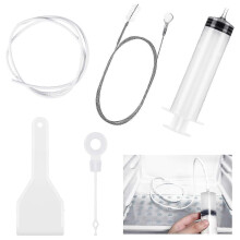 5pcs Fridge Drain Cleaning Tool Kit, Refrigerator Drain Hole Clog Remover, Cleaner Brushes/fridge Dredge Hose/plunger