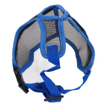Verstellbares atmungsaktives Nylon-Hunde-Maulkorb für Bulldogge, Shar Pei & Chihuahua, Blau, Größe S